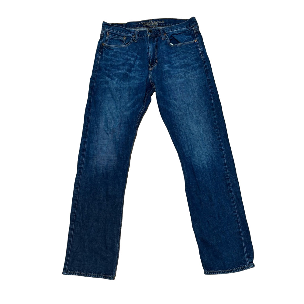 American Eagle Relaxed Straight Blue Denim Jeans Size 34x34